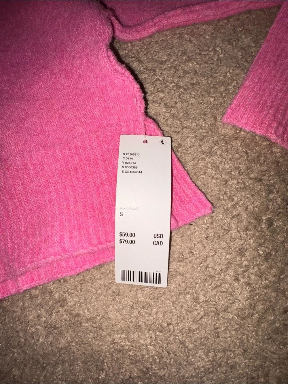 Urban Outfitters Pink Cropped Turtleneck Sweater